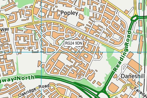 RG24 9DN map - OS VectorMap District (Ordnance Survey)