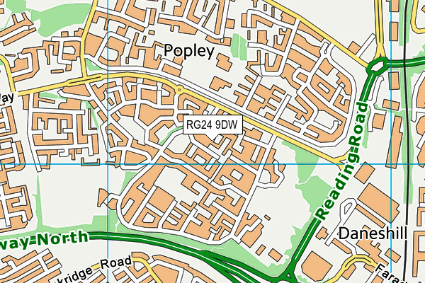 RG24 9DW map - OS VectorMap District (Ordnance Survey)