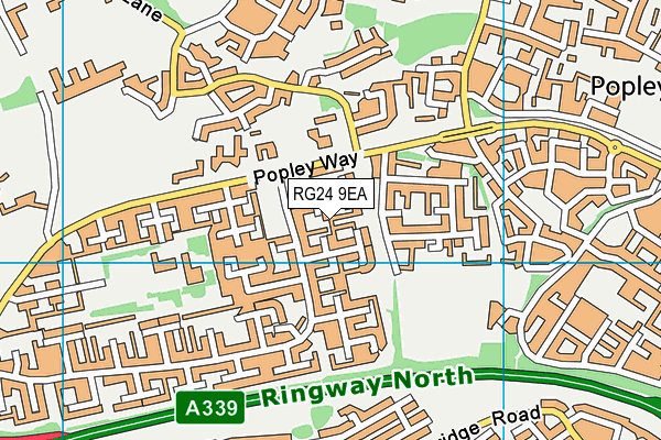 RG24 9EA map - OS VectorMap District (Ordnance Survey)