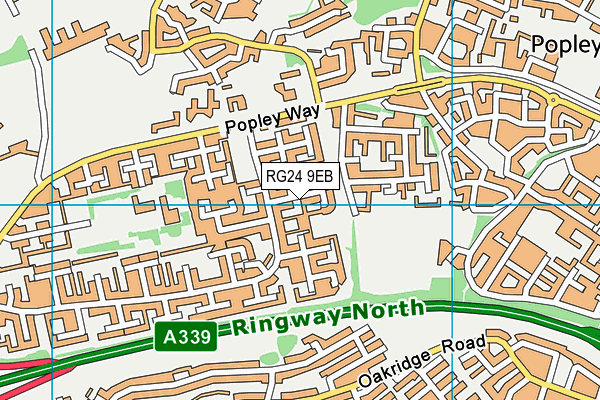 RG24 9EB map - OS VectorMap District (Ordnance Survey)