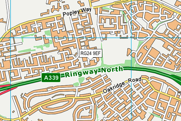 RG24 9EF map - OS VectorMap District (Ordnance Survey)