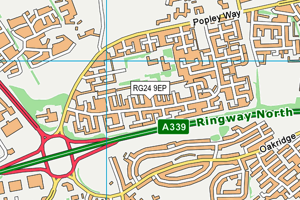 RG24 9EP map - OS VectorMap District (Ordnance Survey)