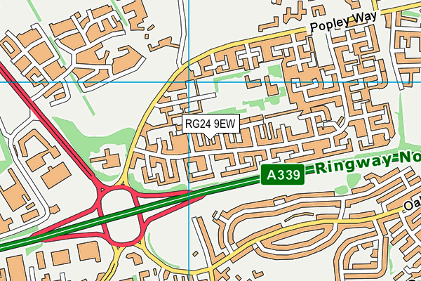 RG24 9EW map - OS VectorMap District (Ordnance Survey)