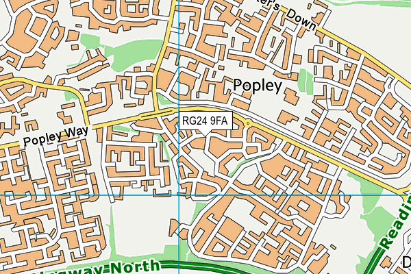 RG24 9FA map - OS VectorMap District (Ordnance Survey)