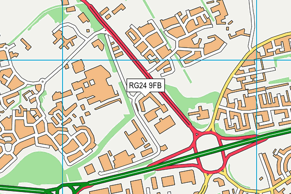 RG24 9FB map - OS VectorMap District (Ordnance Survey)