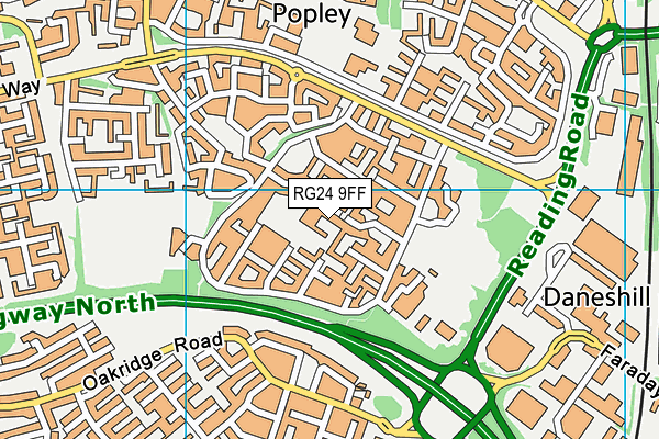 RG24 9FF map - OS VectorMap District (Ordnance Survey)