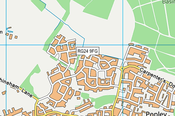 RG24 9FG map - OS VectorMap District (Ordnance Survey)