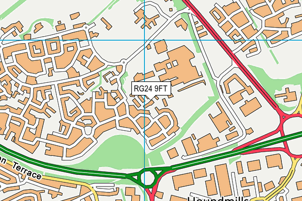 RG24 9FT map - OS VectorMap District (Ordnance Survey)