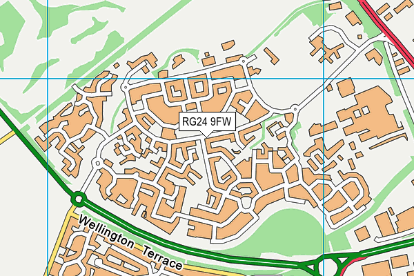 RG24 9FW map - OS VectorMap District (Ordnance Survey)