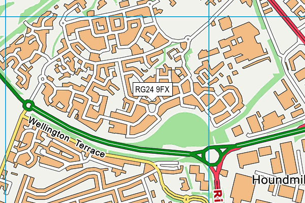 RG24 9FX map - OS VectorMap District (Ordnance Survey)