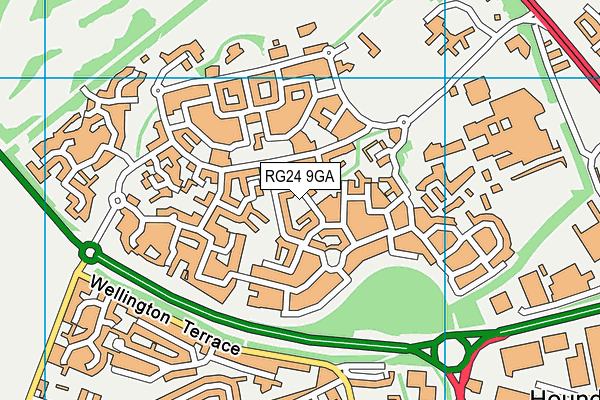 RG24 9GA map - OS VectorMap District (Ordnance Survey)