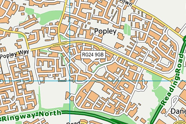 RG24 9GB map - OS VectorMap District (Ordnance Survey)