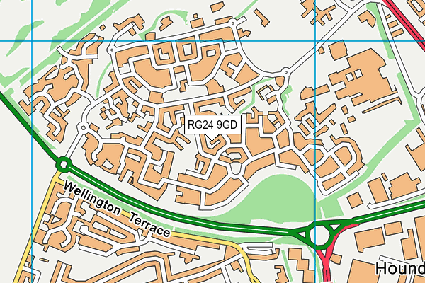 RG24 9GD map - OS VectorMap District (Ordnance Survey)
