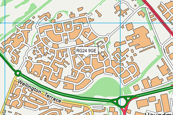 RG24 9GE map - OS VectorMap District (Ordnance Survey)