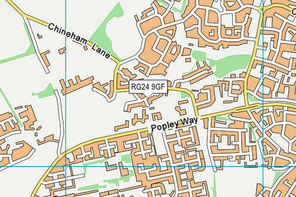 RG24 9GF map - OS VectorMap District (Ordnance Survey)