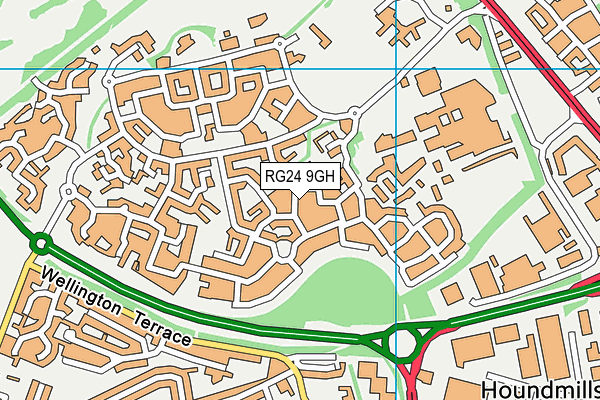 RG24 9GH map - OS VectorMap District (Ordnance Survey)