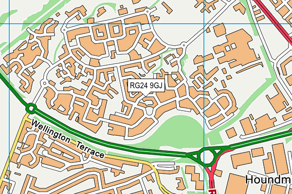 RG24 9GJ map - OS VectorMap District (Ordnance Survey)