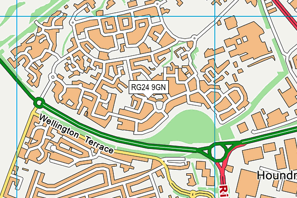 RG24 9GN map - OS VectorMap District (Ordnance Survey)