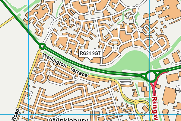 RG24 9GT map - OS VectorMap District (Ordnance Survey)