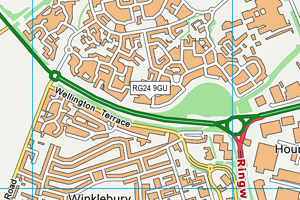 RG24 9GU map - OS VectorMap District (Ordnance Survey)