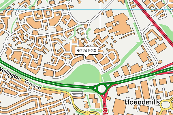 RG24 9GX map - OS VectorMap District (Ordnance Survey)