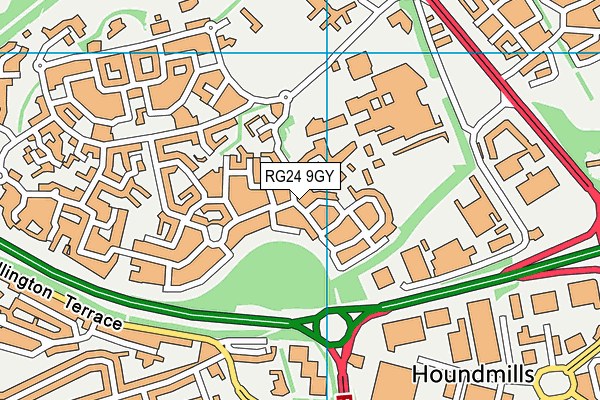 RG24 9GY map - OS VectorMap District (Ordnance Survey)