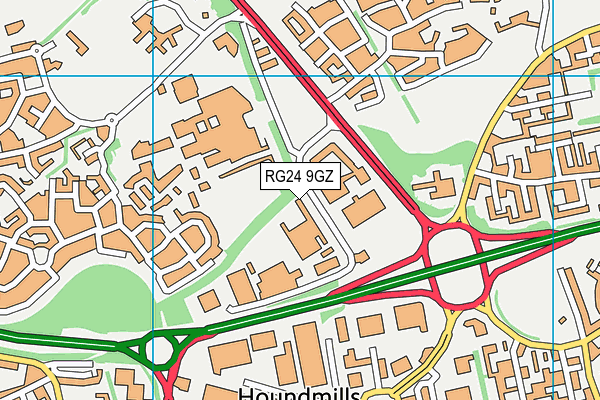 RG24 9GZ map - OS VectorMap District (Ordnance Survey)