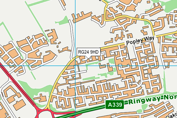 RG24 9HD map - OS VectorMap District (Ordnance Survey)