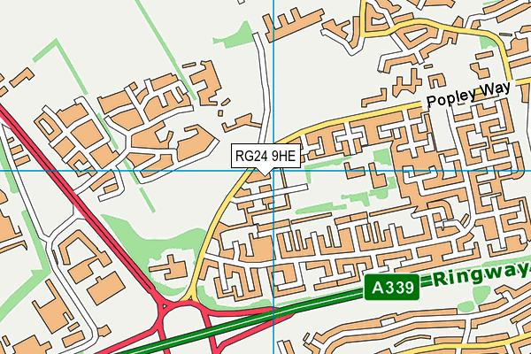 RG24 9HE map - OS VectorMap District (Ordnance Survey)