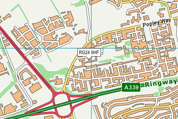 RG24 9HF map - OS VectorMap District (Ordnance Survey)