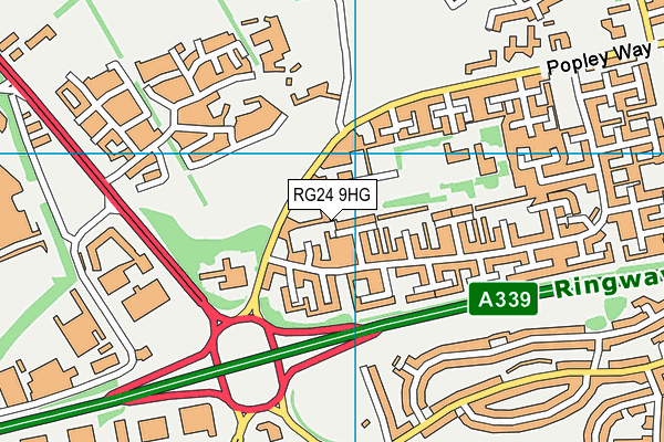 RG24 9HG map - OS VectorMap District (Ordnance Survey)