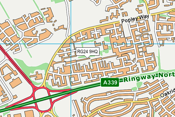 RG24 9HQ map - OS VectorMap District (Ordnance Survey)