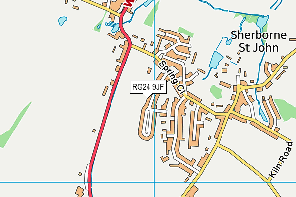 RG24 9JF map - OS VectorMap District (Ordnance Survey)