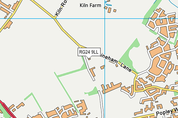 RG24 9LL map - OS VectorMap District (Ordnance Survey)