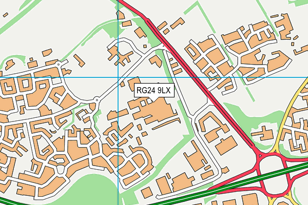 RG24 9LX map - OS VectorMap District (Ordnance Survey)