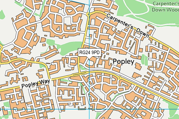 RG24 9PD map - OS VectorMap District (Ordnance Survey)