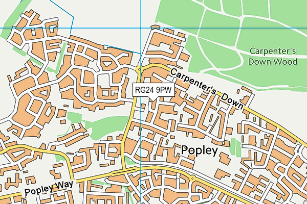 RG24 9PW map - OS VectorMap District (Ordnance Survey)