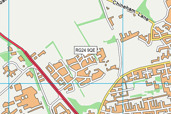 RG24 9QE map - OS VectorMap District (Ordnance Survey)