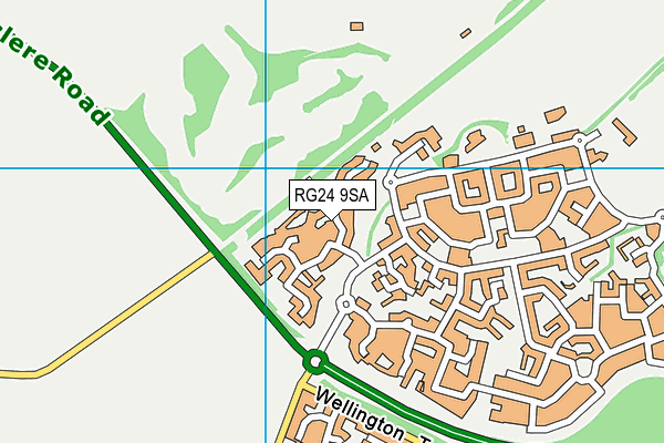 RG24 9SA map - OS VectorMap District (Ordnance Survey)