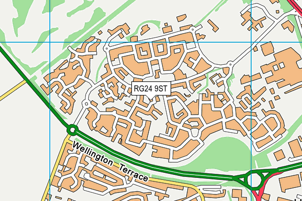 RG24 9ST map - OS VectorMap District (Ordnance Survey)