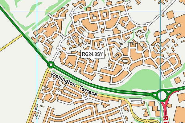 RG24 9SY map - OS VectorMap District (Ordnance Survey)