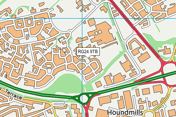 RG24 9TB map - OS VectorMap District (Ordnance Survey)