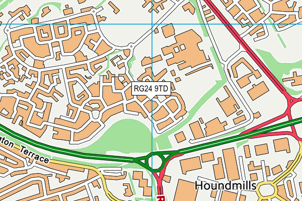 RG24 9TD map - OS VectorMap District (Ordnance Survey)