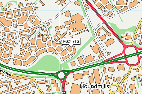 RG24 9TG map - OS VectorMap District (Ordnance Survey)