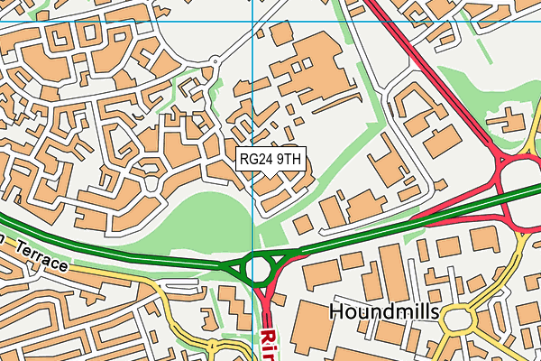 RG24 9TH map - OS VectorMap District (Ordnance Survey)