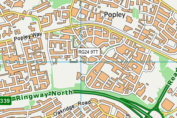 RG24 9TT map - OS VectorMap District (Ordnance Survey)