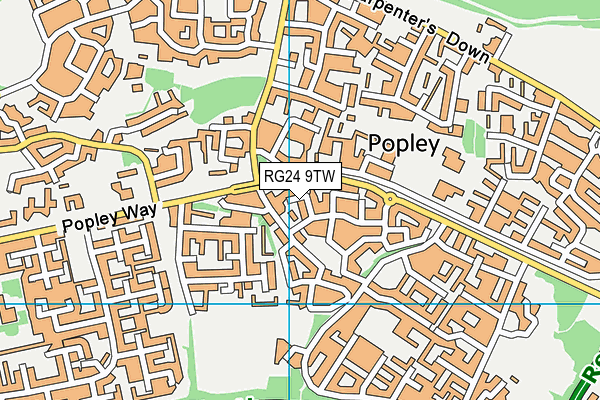 RG24 9TW map - OS VectorMap District (Ordnance Survey)