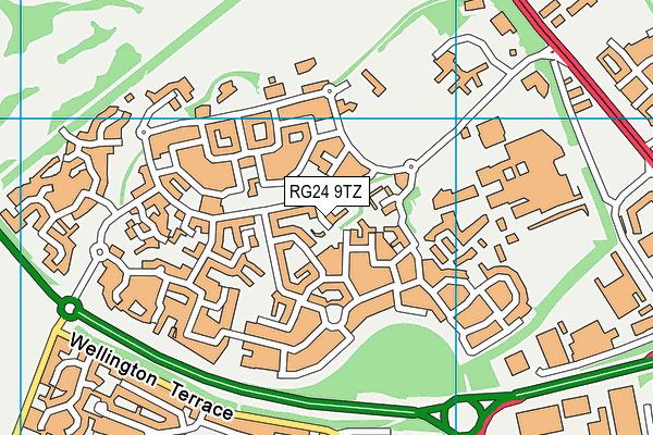 RG24 9TZ map - OS VectorMap District (Ordnance Survey)