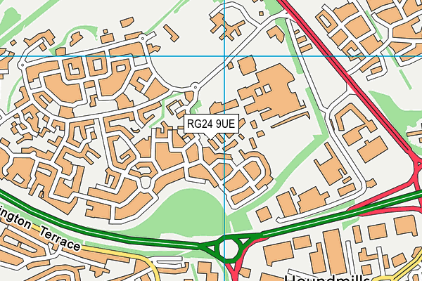 RG24 9UE map - OS VectorMap District (Ordnance Survey)