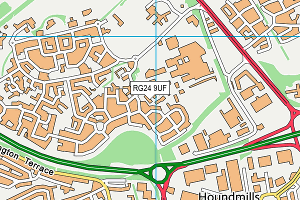 RG24 9UF map - OS VectorMap District (Ordnance Survey)